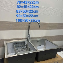 [ Tặng Vòi ] Bồn Rửa Chén Bát 2 Ngăn Lớn INOX SUS 304 Giá Rẻ Tphcm