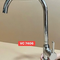 Vòi rửa chén lạnh số 6, đồng thau mạ Crôm Bóng VC 7406