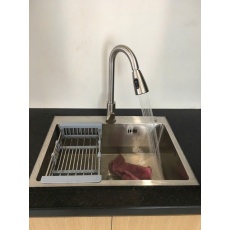 [ KT75×45] Bồn rửa chén bát Inox ngăn lớn 75×45cm