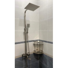 Bộ vòi sen cây tắm đứng nóng lạnh Inox 304 thân vuông cao cấp