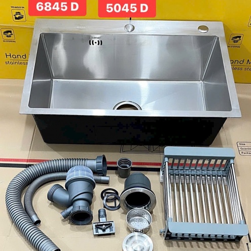 [ KT75×45] Bồn rửa chén bát Inox ngăn lớn 75×45cm