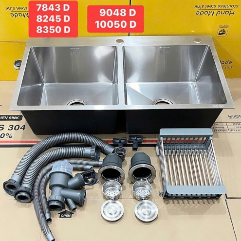 GIÁ BỒN RỬA CHÉN INOX 304, 2 NGĂN LỚN GIÁ RẺ Ở QUẬN TÂN PHÚ, TẠI TPHCM