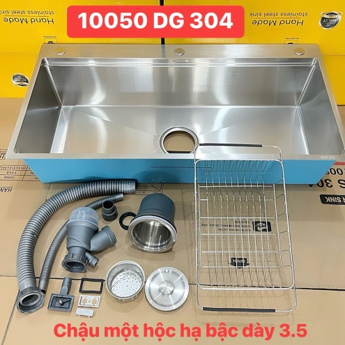 Bồn rửa chén inox 304 1 ngăn lớn 1m cao cấp Tphcm 