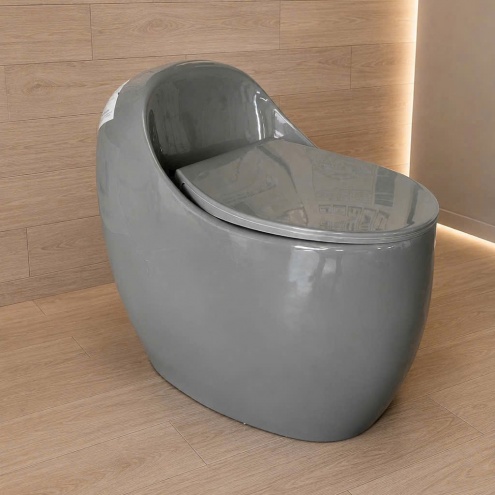 BỒN CẦU KHỐI QUẢ TRỨNG MÀU XÁM MEN AQUACERAMIC
