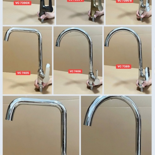 Vòi rửa chén lạnh số 7, đồng thau mạ Crôm Bóng VC 7403